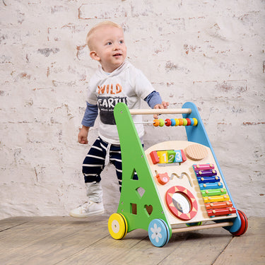 BabyWombWorld Push and Pull Learning & Playing Wooden Baby Activity Walker